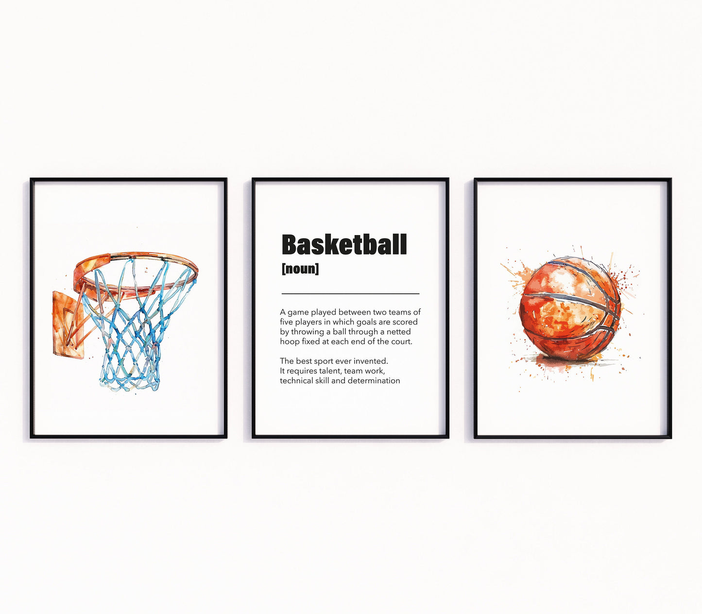 Set of 3 Basketball Wall Art Prints, Abstract Basketball Wall Art, Basketball Gifts, Boys Bedroom Decor, Teen Bedroom Prints, Son Gifts