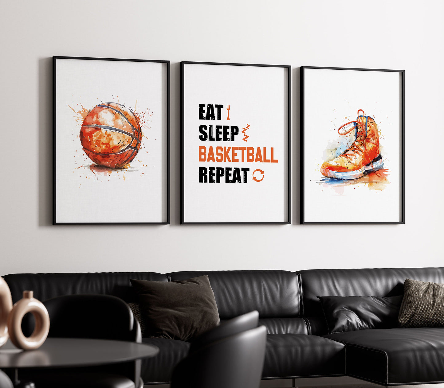 Set of 3 Basketball Wall Art, Basketball Prints, Boys Bedroom Decor, Kids Bedroom Basketball Decor, Basketball Poster, Teen Room Decor