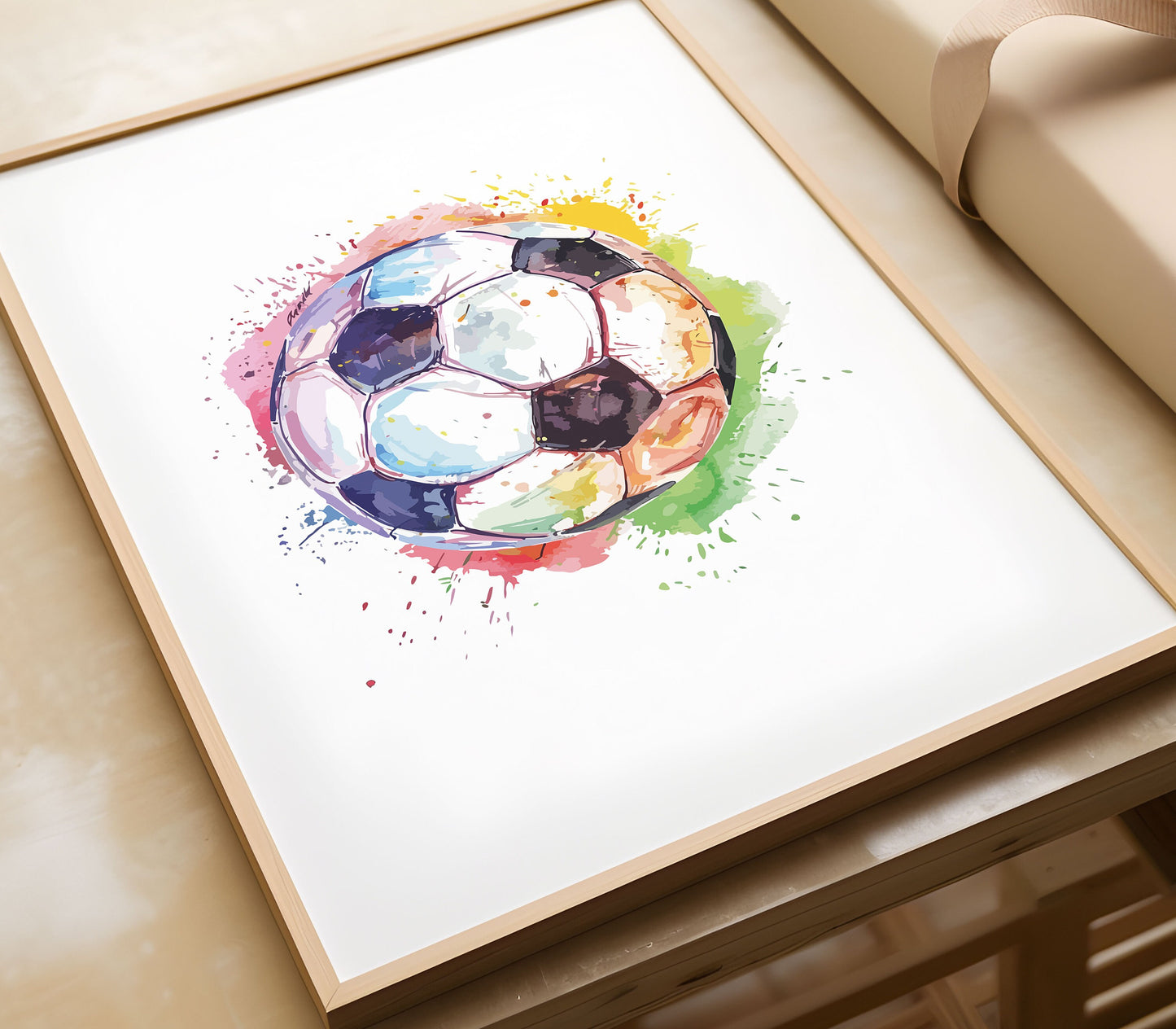 Soccer Prints for Girls, Set of 3 Prints, Girl Football Player Watercolour Art Print, Pink Football Print, Football Room Decor,Girls Bedroom