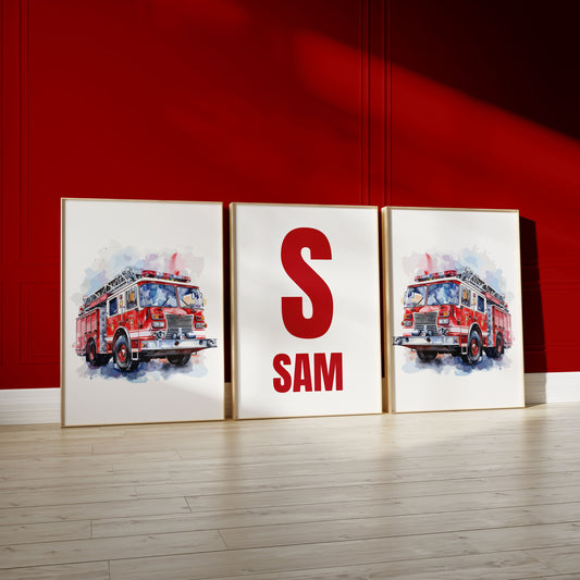 Kids Fire Engine Prints