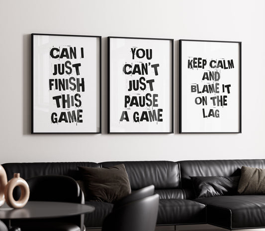 Gaming Print, Can I Just Finish This Game, Gaming Gifts, Gaming Wall Art, Gift For Gamer, Boys Bedroom Poster, Games Room Decor, Gamer Gift