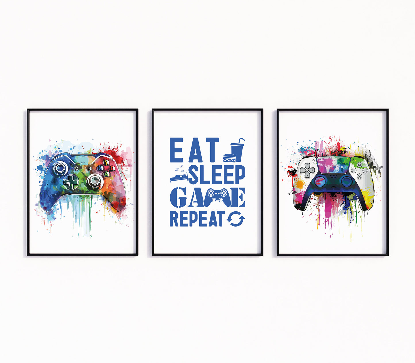 Set of 3 Gaming Prints Gaming Decor, Gamer Wall Art, Teen Room Prints, Boys Bedroom Decor, Gaming Wall Art, Graffiti Wall Art, Video Games