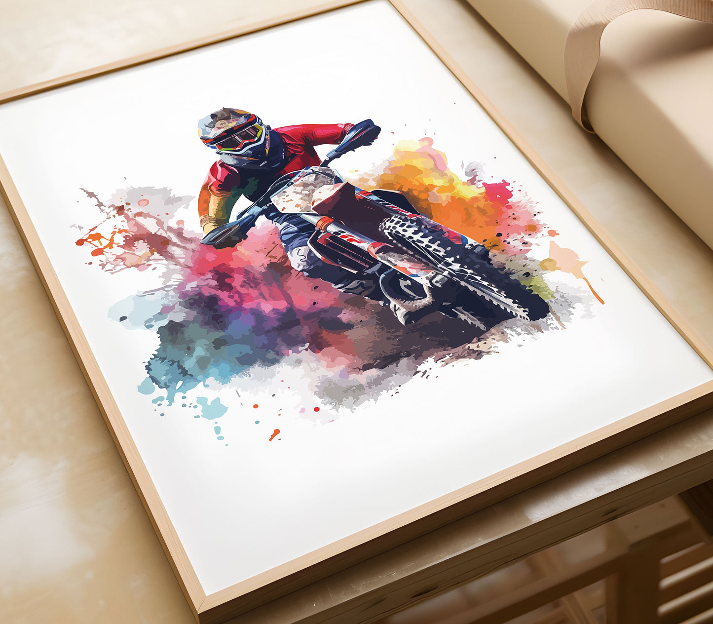 Motocross Prints, Set of 3 Watercolour Dirt Bike Posters, Motorcycle Print, Dirt Bike Wall Art, Motor Bike Artwork, Boys Room Decor,Son Gift