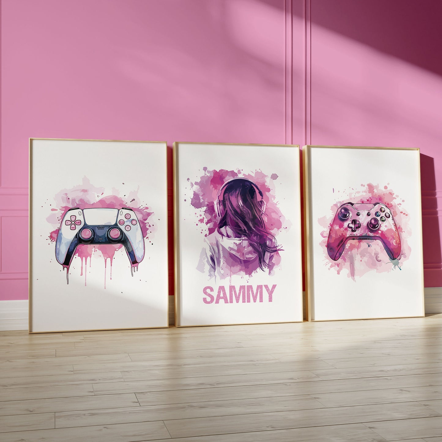 Personalised Gaming Prints, Gaming Decor, Gamer Wall Art, Teen Room Prints, Girls Bedroom Decor, Gaming Wall Art, Games Room Pink Wall Art