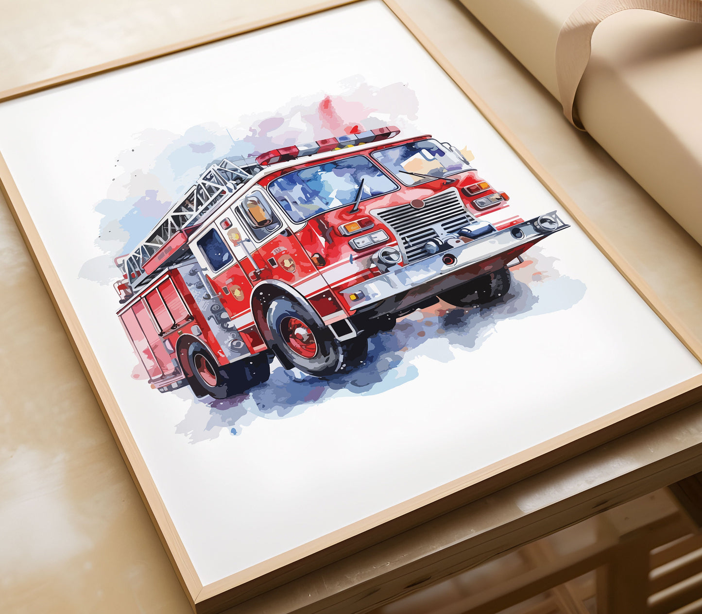 Kids Fire Engine Prints