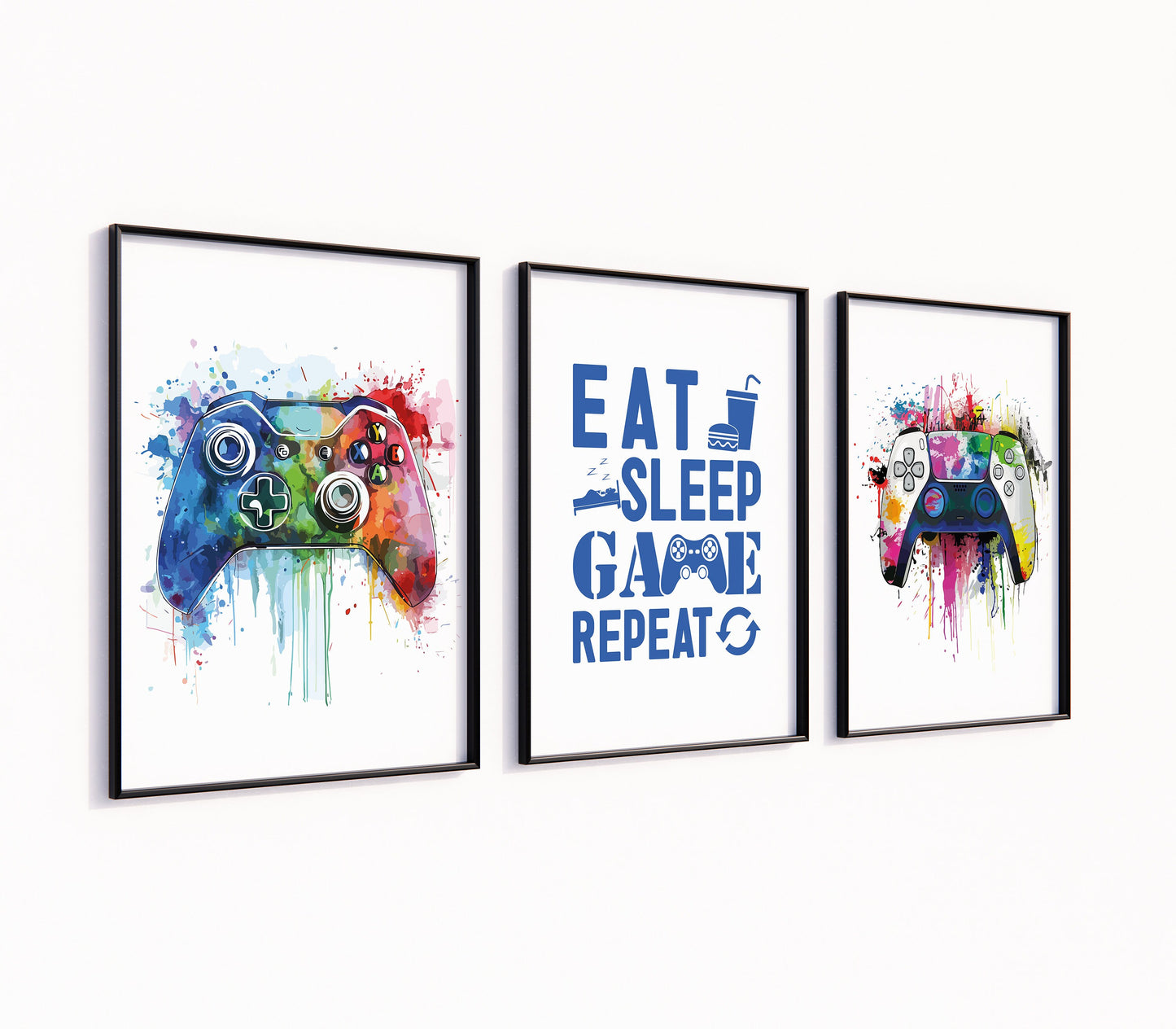 Set of 3 Gaming Prints Gaming Decor, Gamer Wall Art, Teen Room Prints, Boys Bedroom Decor, Gaming Wall Art, Graffiti Wall Art, Video Games