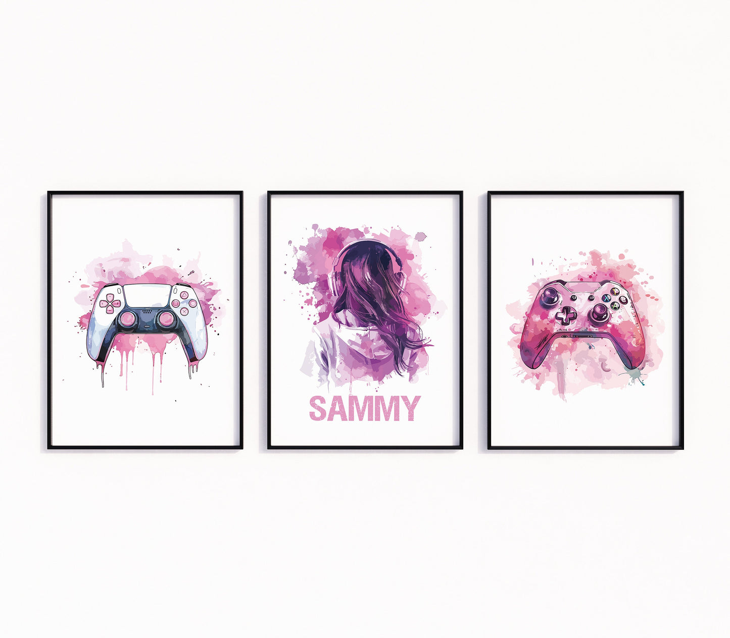 Personalised Gaming Prints, Gaming Decor, Gamer Wall Art, Teen Room Prints, Girls Bedroom Decor, Gaming Wall Art, Games Room Pink Wall Art