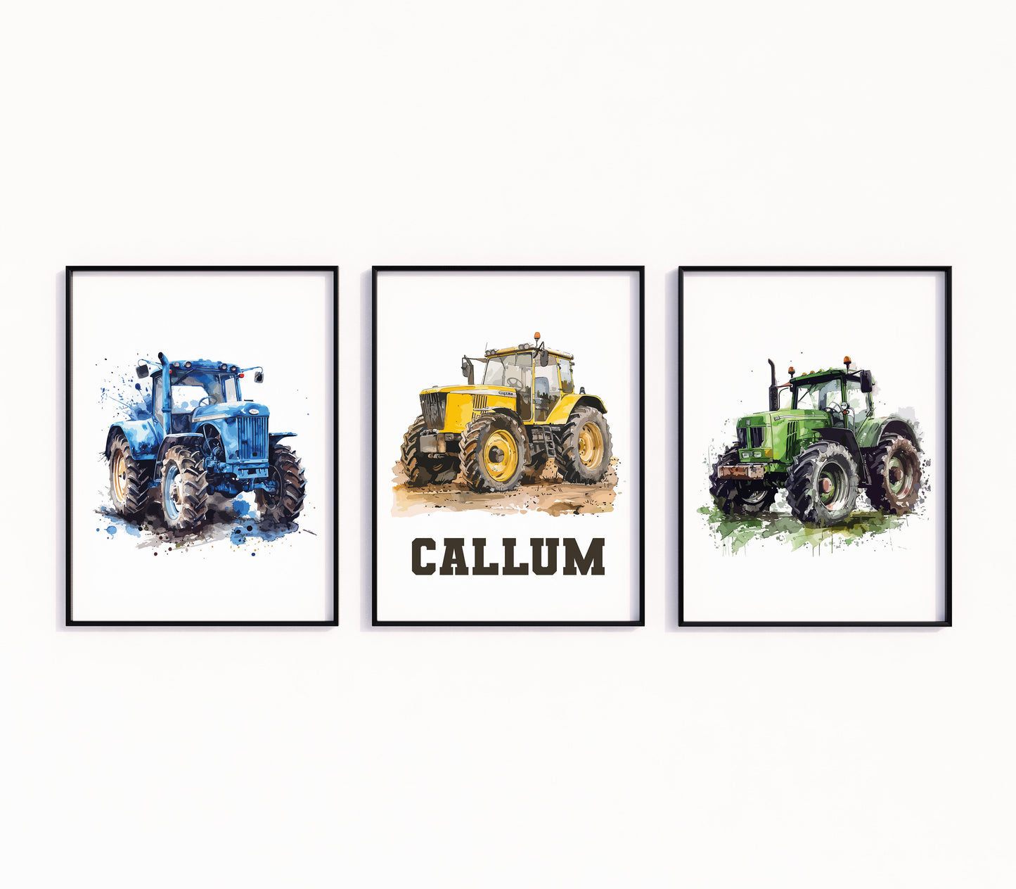 Personalised Tractor Nursery Prints