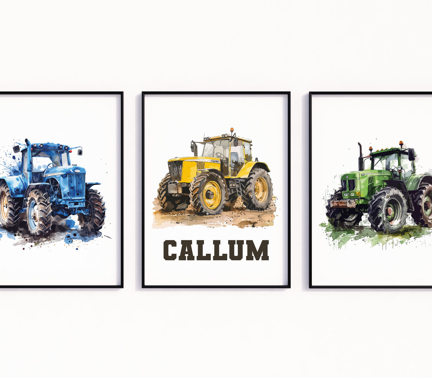 Personalised Tractor Nursery Prints