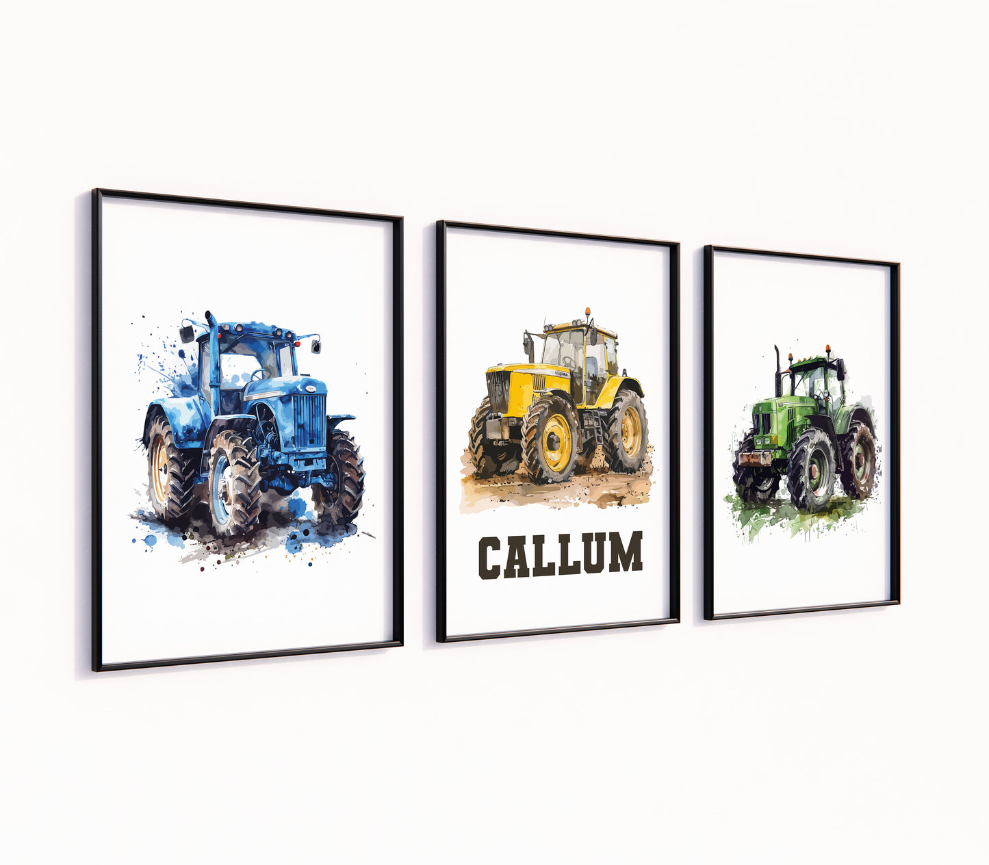 Personalised Tractor Nursery Prints