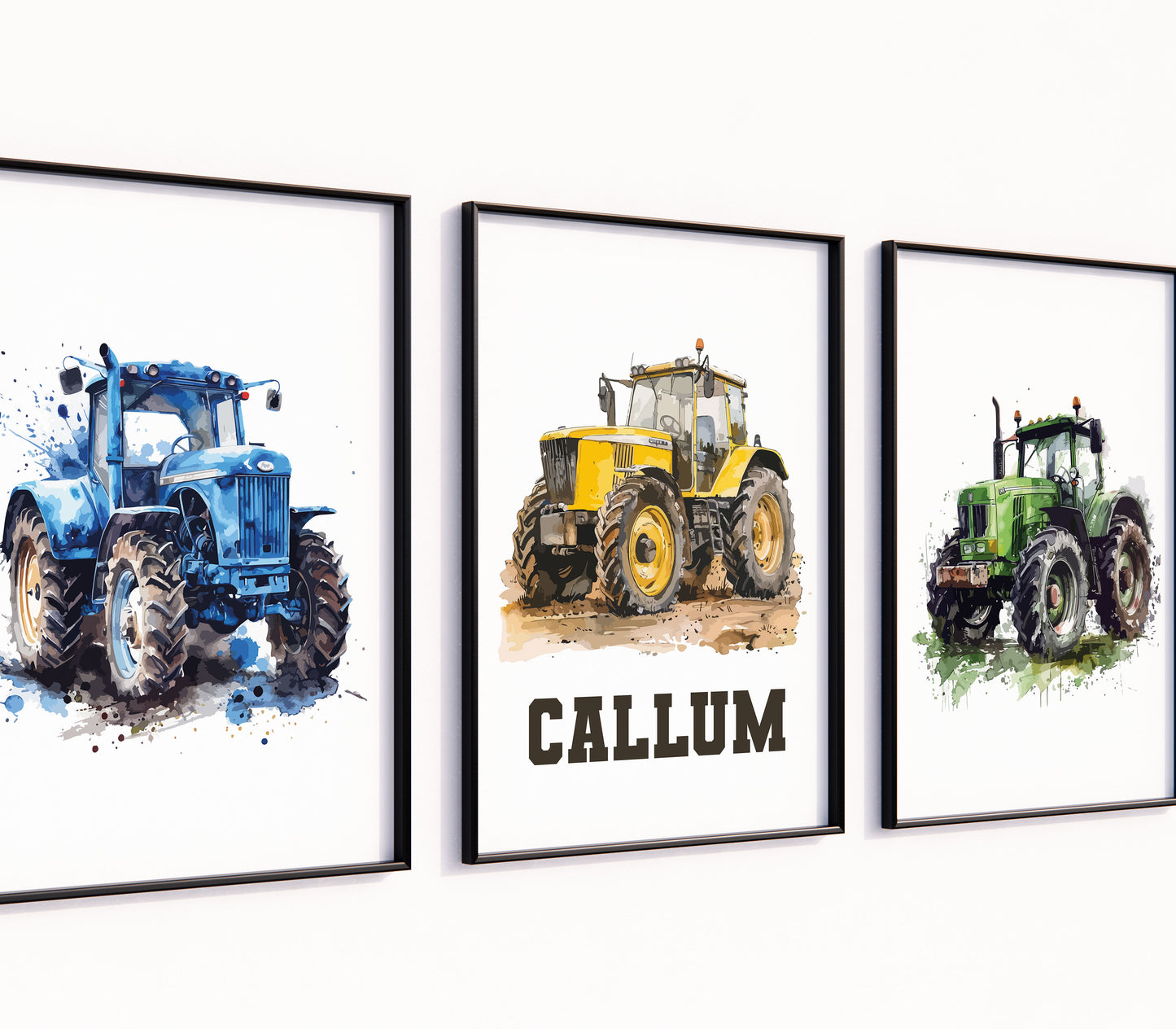 Personalised Tractor Nursery Prints