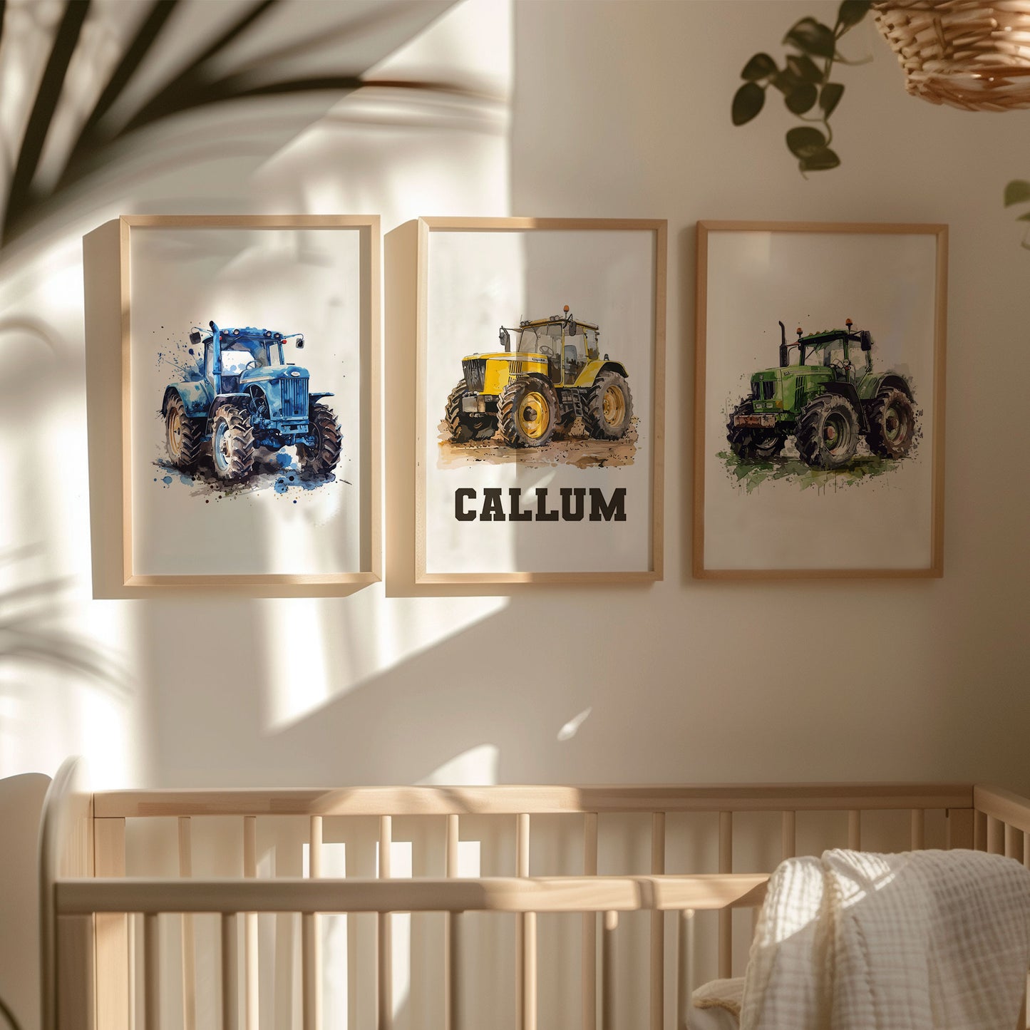 Personalised Tractor Nursery Prints