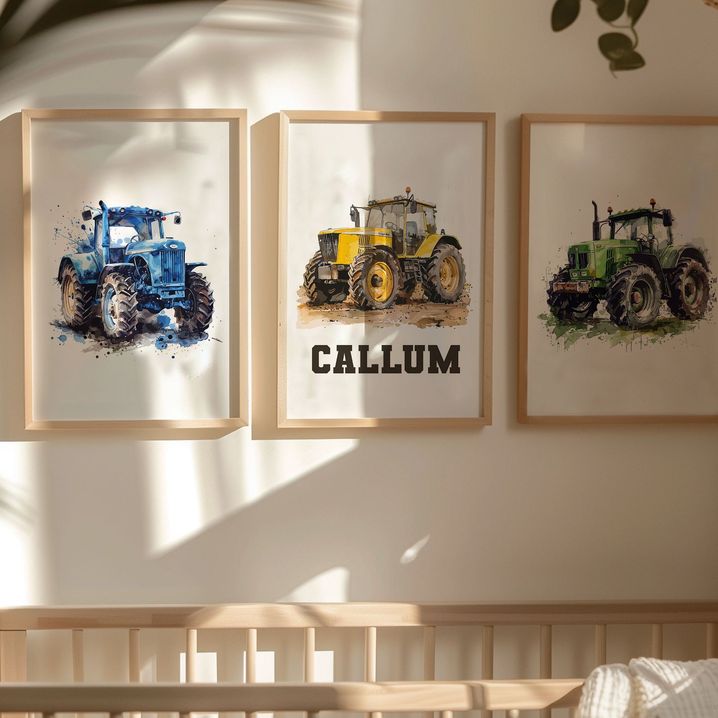 Personalised Tractor Nursery Prints