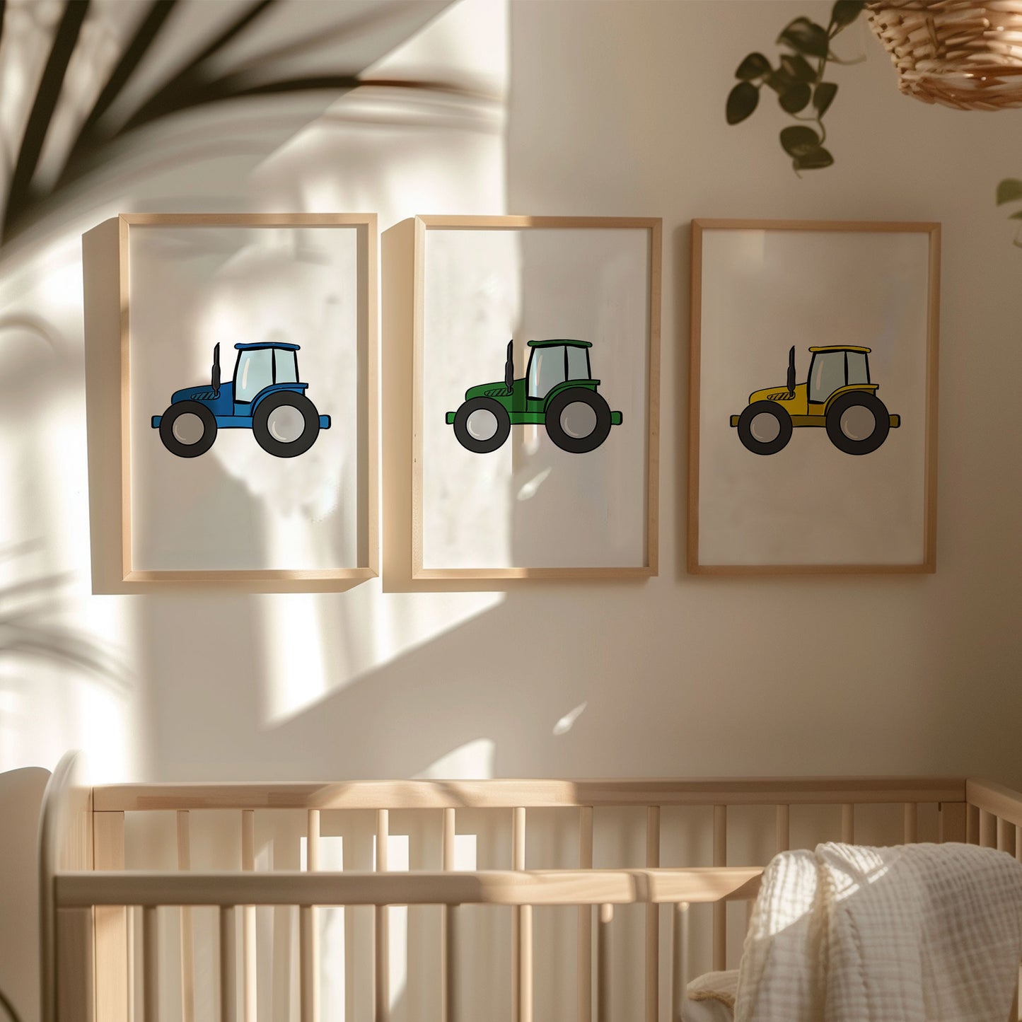 Colourful Set of 3 Tractor Prints